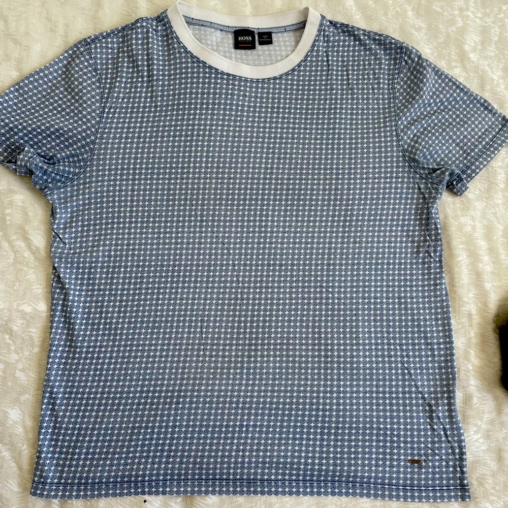 Hugo boss t shirt white and blue